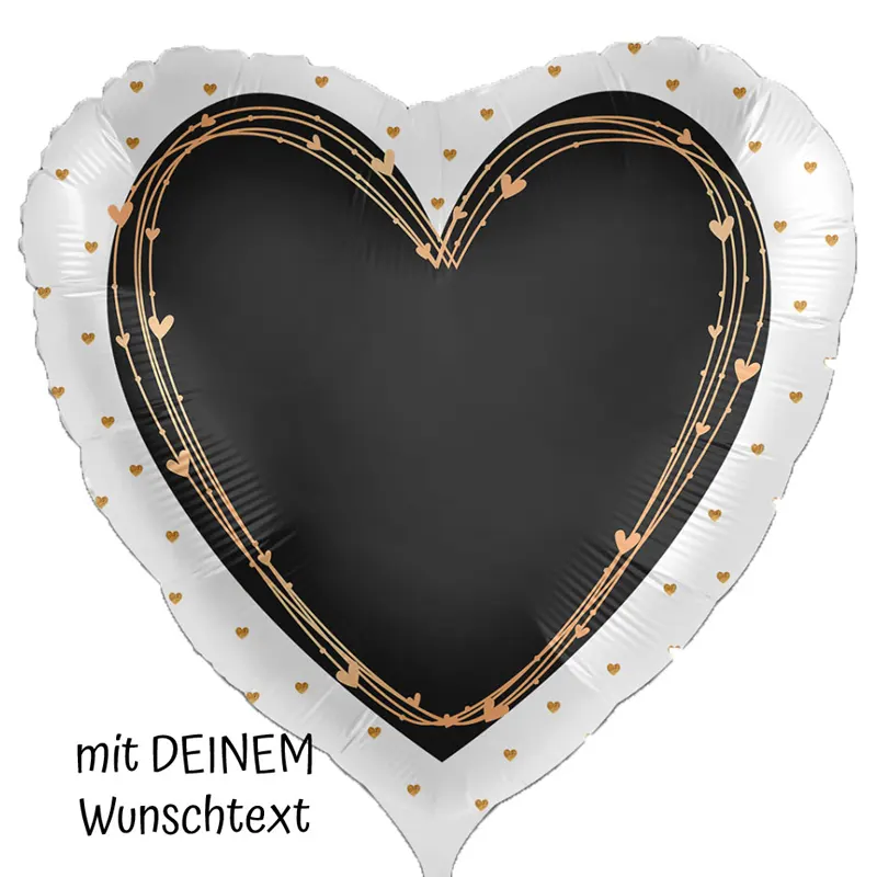 Folienballon "Herz mit Herzchen" – Romantisch, personalisierbar & stilvoll - mit Wunschtext 