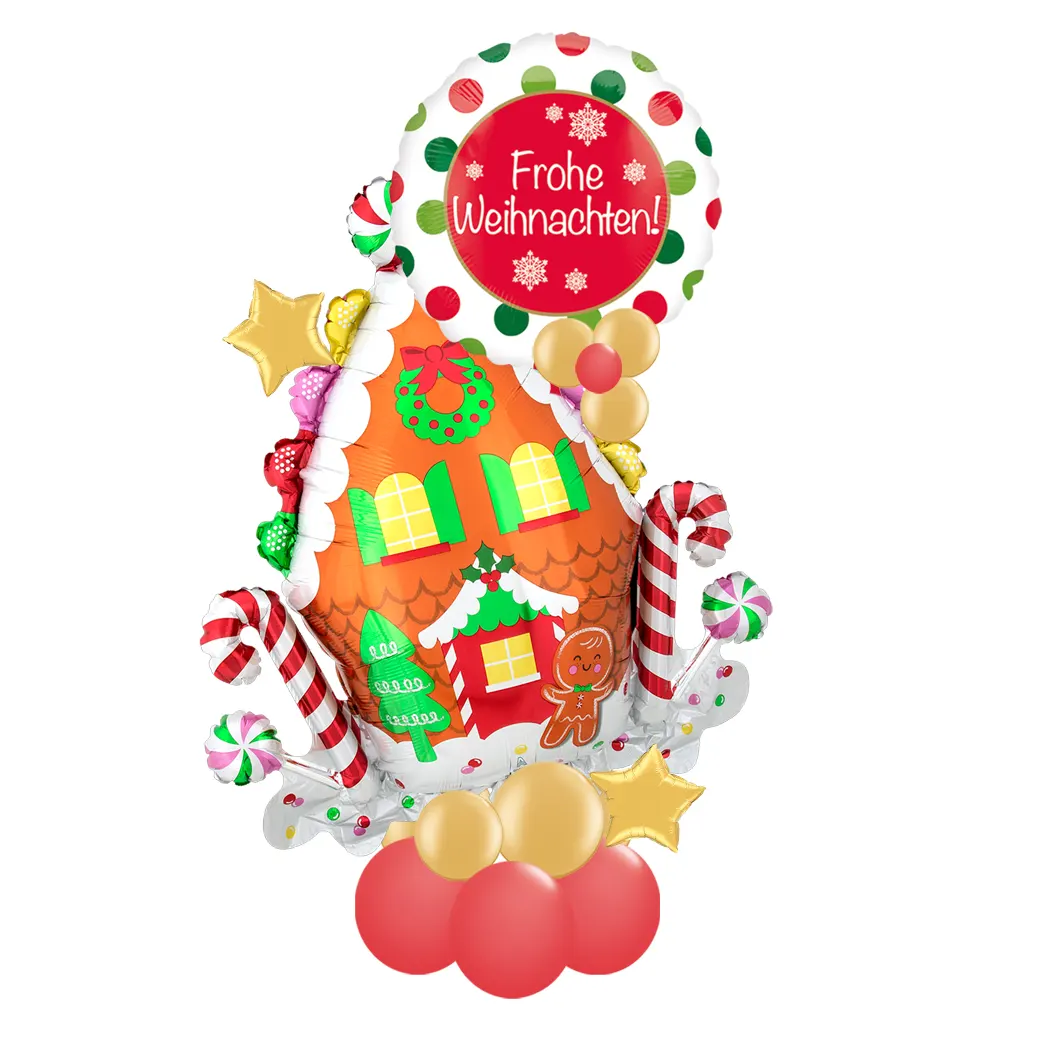 Ballon - Lebkuchenhaus "Merry Christmas"
