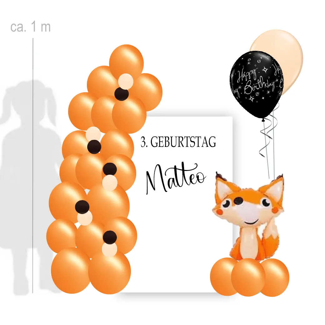 Fuchsiges Fotozauber - Ballon-Hintergrund-Set für Kids  