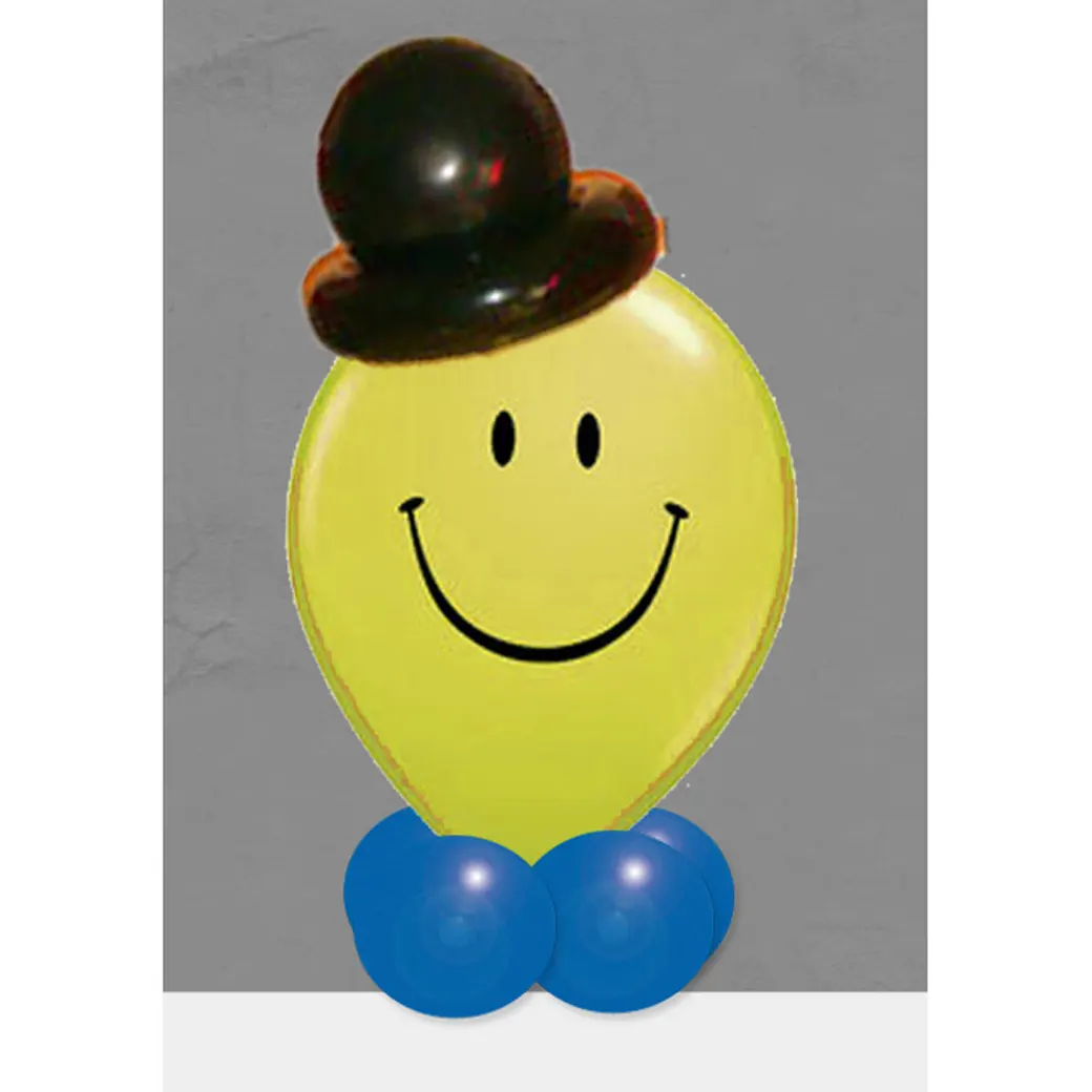 witziger Luftballon-Smiley-Kopf als Tischdeko