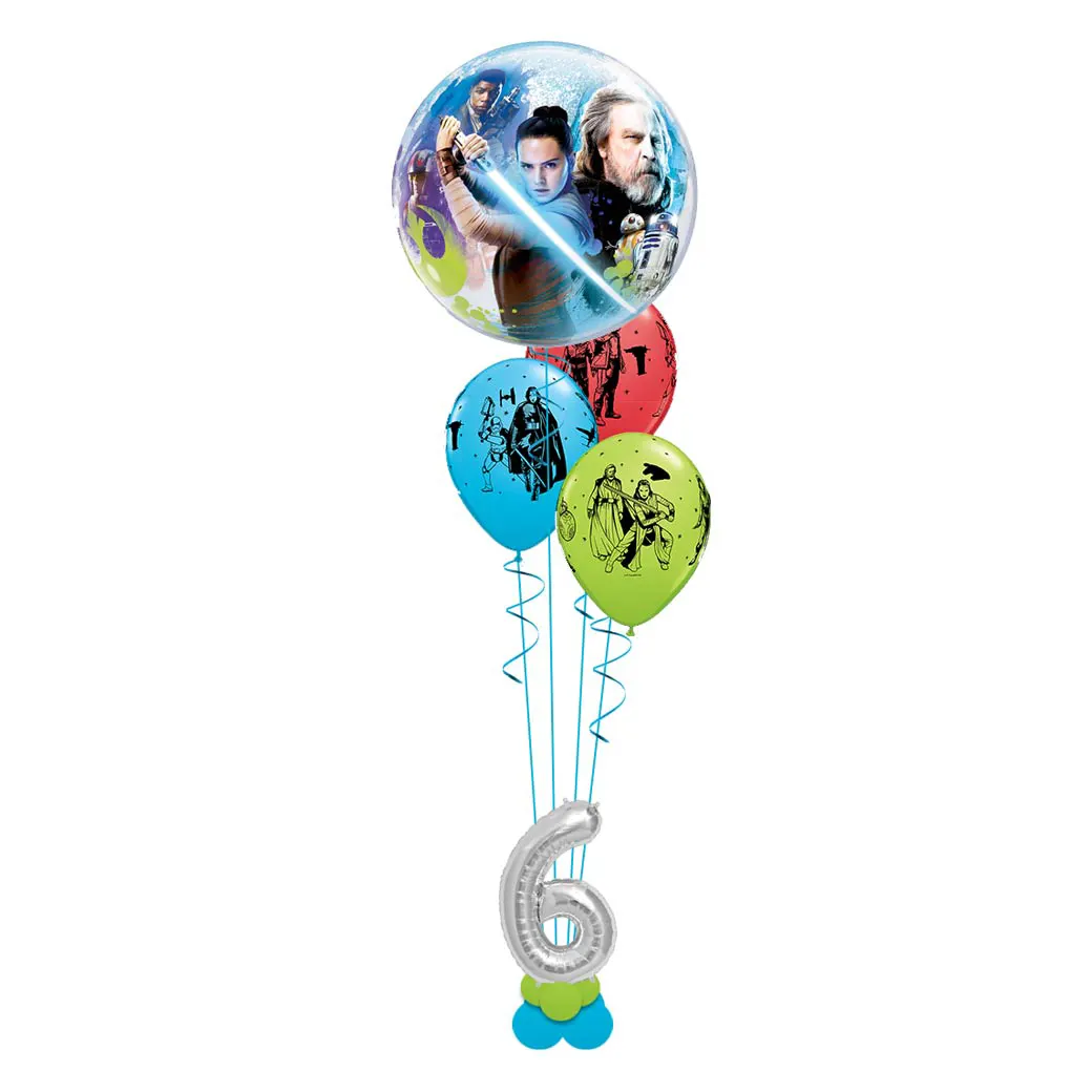 Helium-Ballongeschenk mit Starwars-Ballons und Zahlenballon - für echte Fans