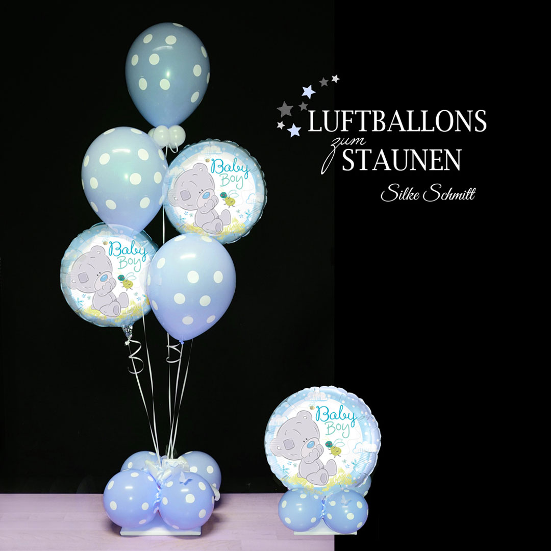 Zuckersüßes Ballon Geschenk zur Geburt Junge mit TATTY-TEDDY