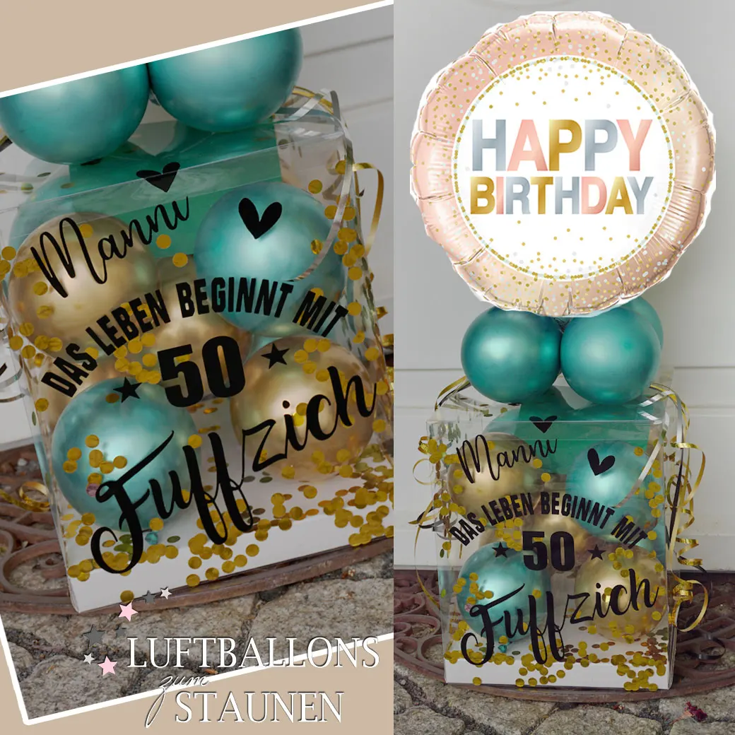 Personalisierte Ballon-Geschenk-Box für Geburtstage