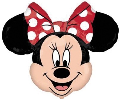 Folienballon Minnie Mouse mit roter Schleife