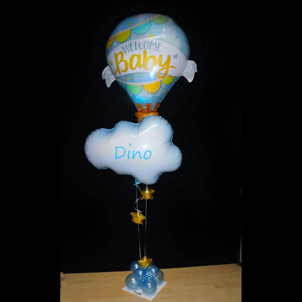 XXL Heißluftballon Geburt WELCOME Baby mit Namen