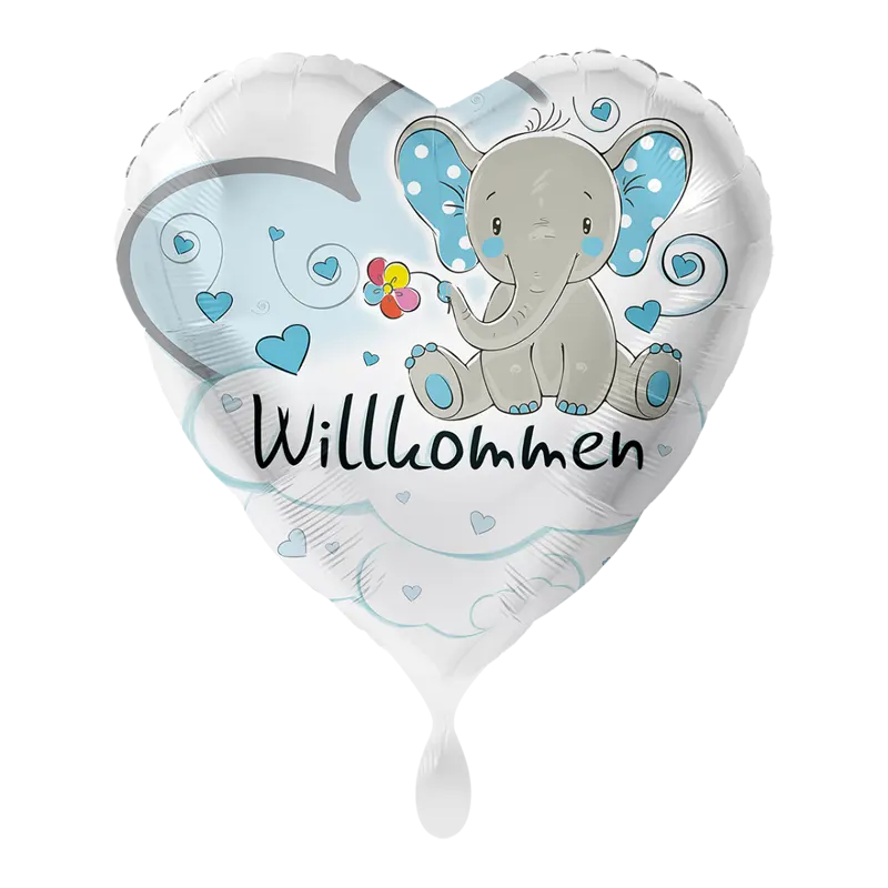 Elefant Willkommen Hellblau Baby