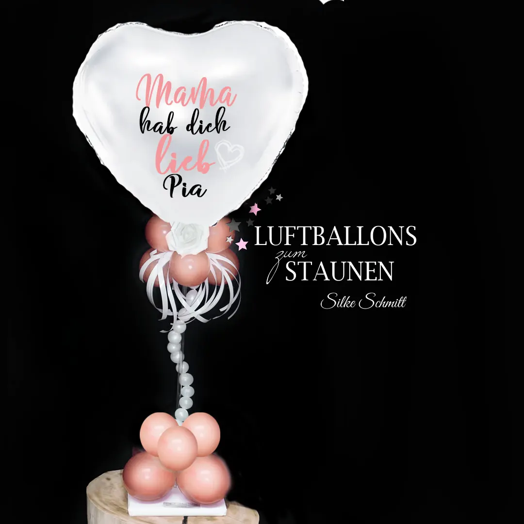 Luftballon-Ständer Mama hab dich lieb - personalisiert