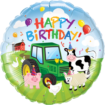 Folienballon Geburtstag | Happy Birthday Bauernhof Tiere