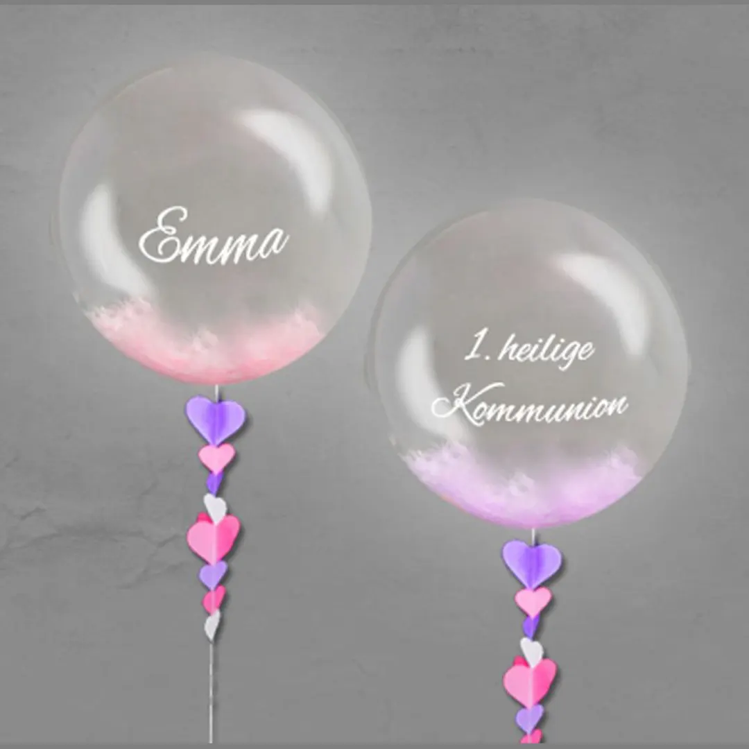Bubble-Ballon Kommunion pink