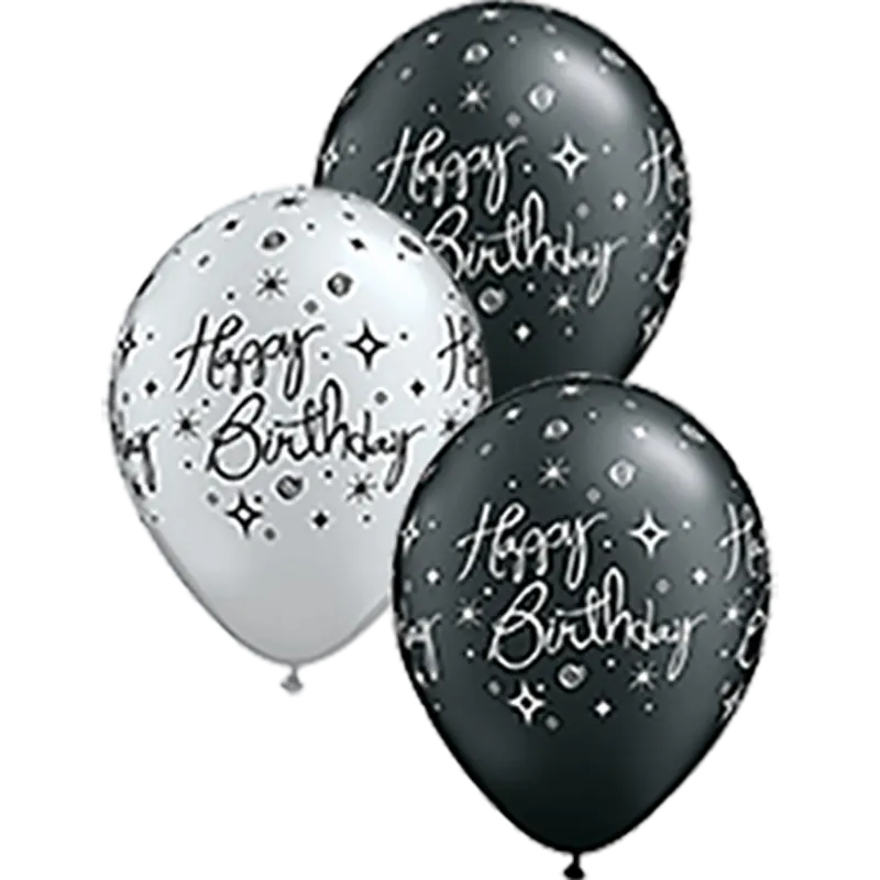 Birthday Elegant Sparkles und Swirls - Latexballon rund