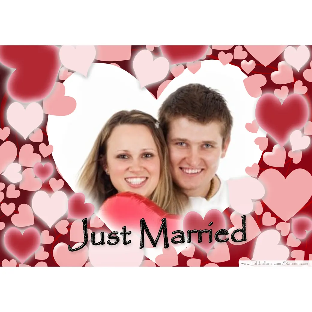 Weitflugkarte "Just Married" inkl. Druckservice