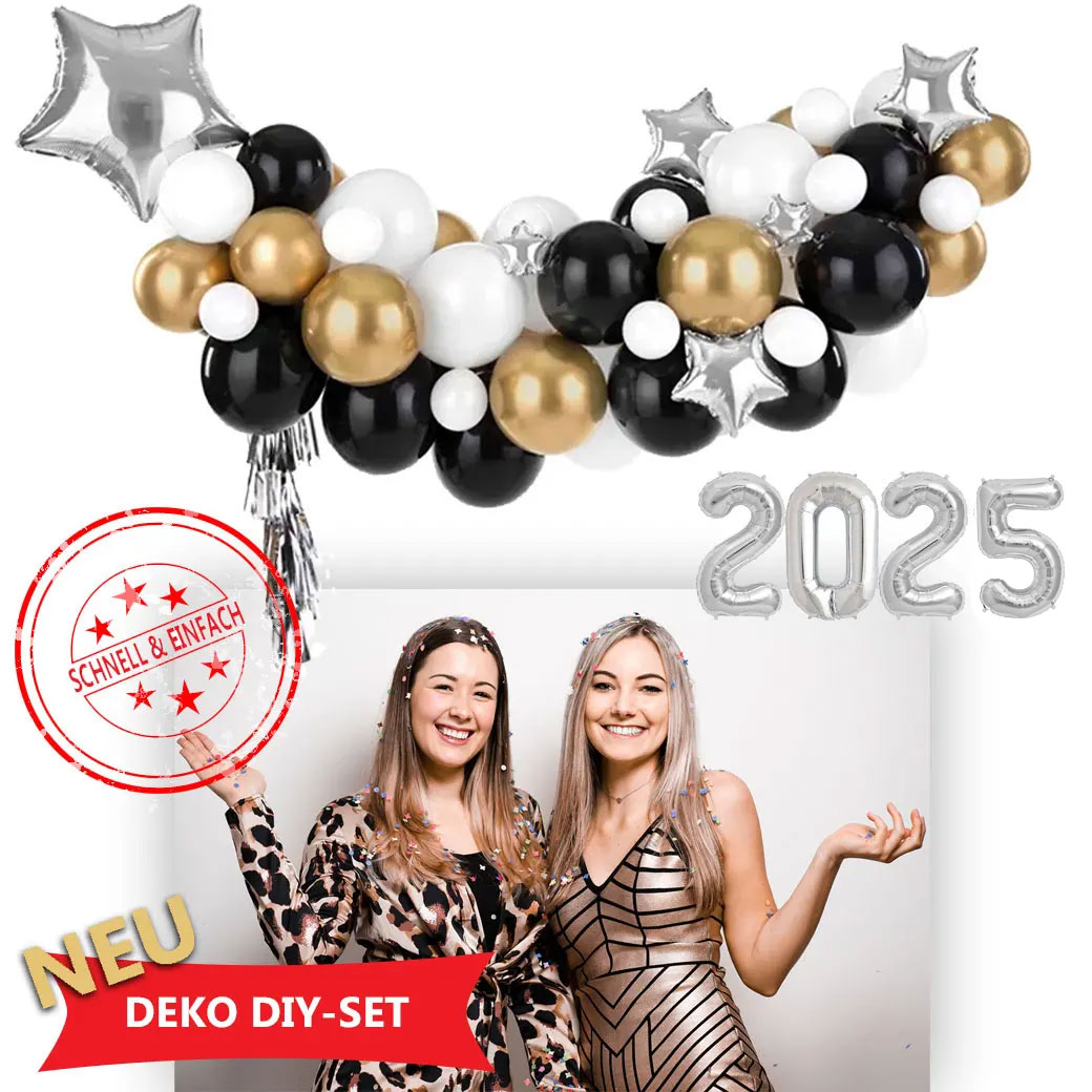 Luftballon-Girlande DIY-Set Silvester 2025