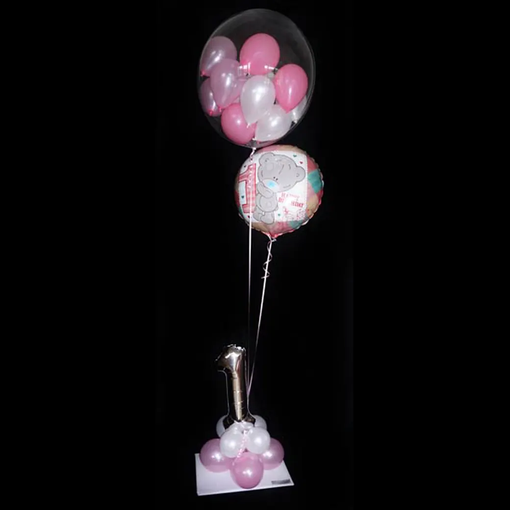 Bubble-Bouquet mit Folienballon und Zahl