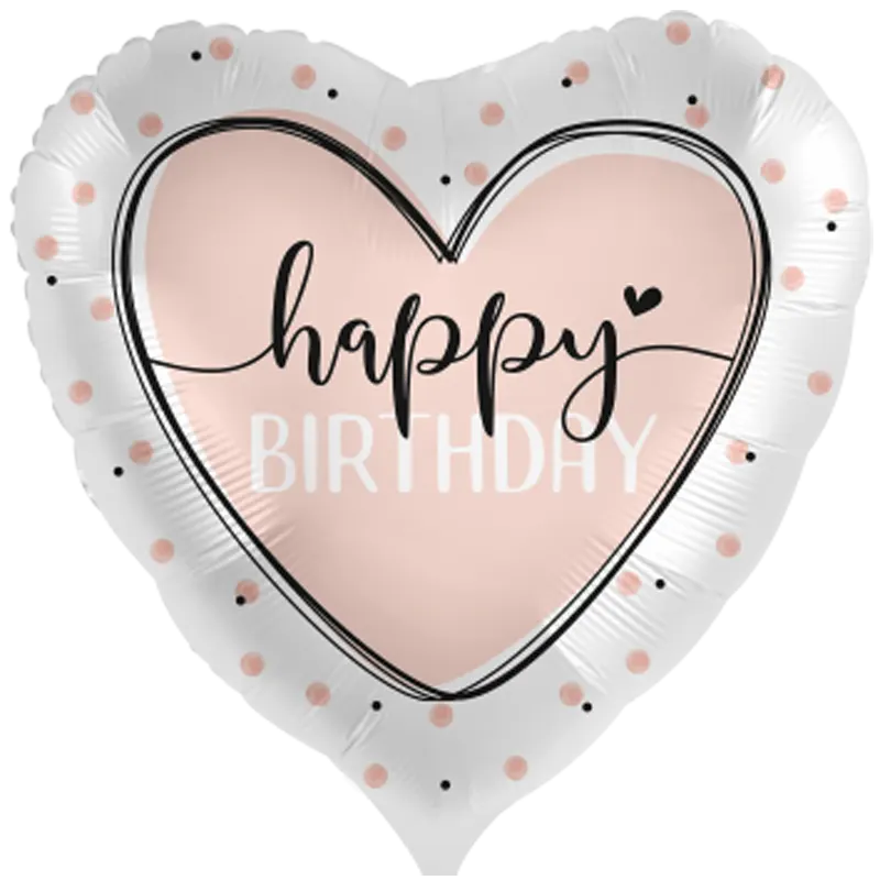 Folienballon Geburtstag  Glossy Heart Happy Birthday