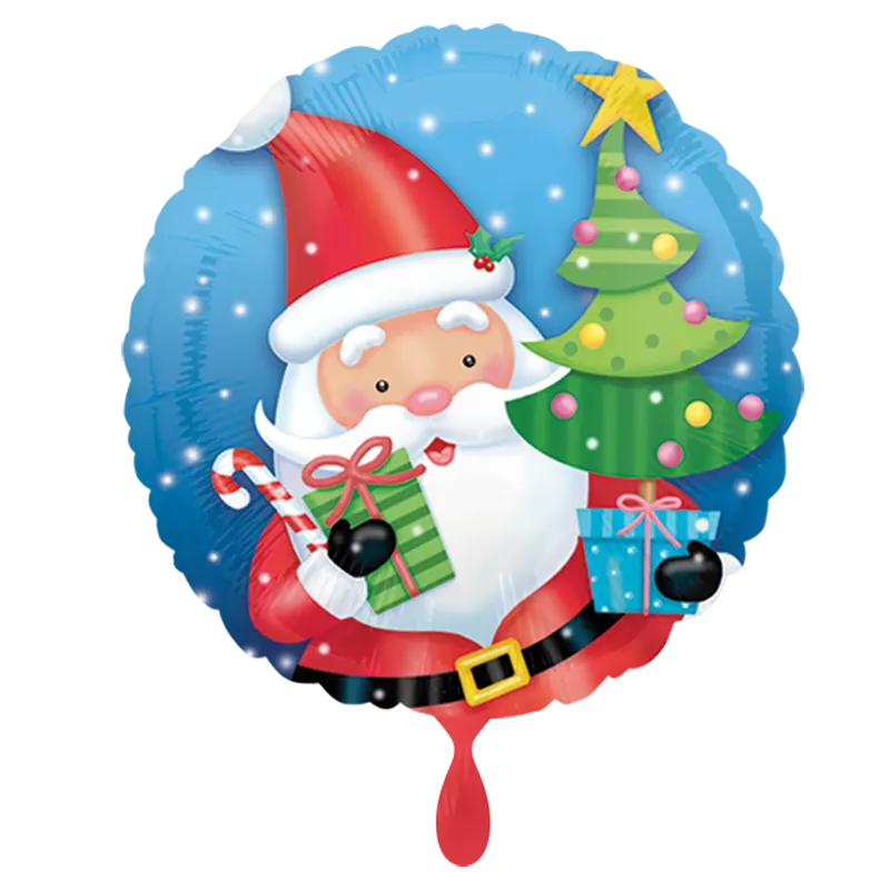 Folienballon Weihnachtsmann mit Geschenk